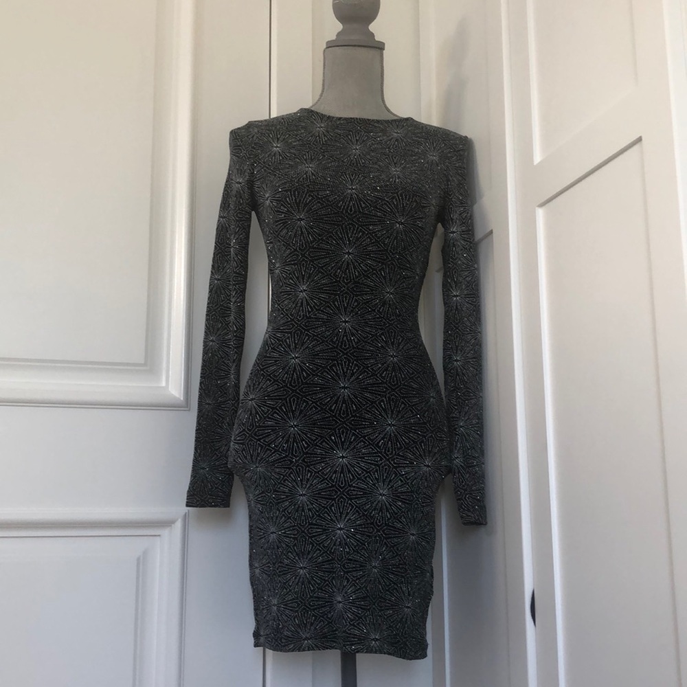 Glitter pattern body fitted dress